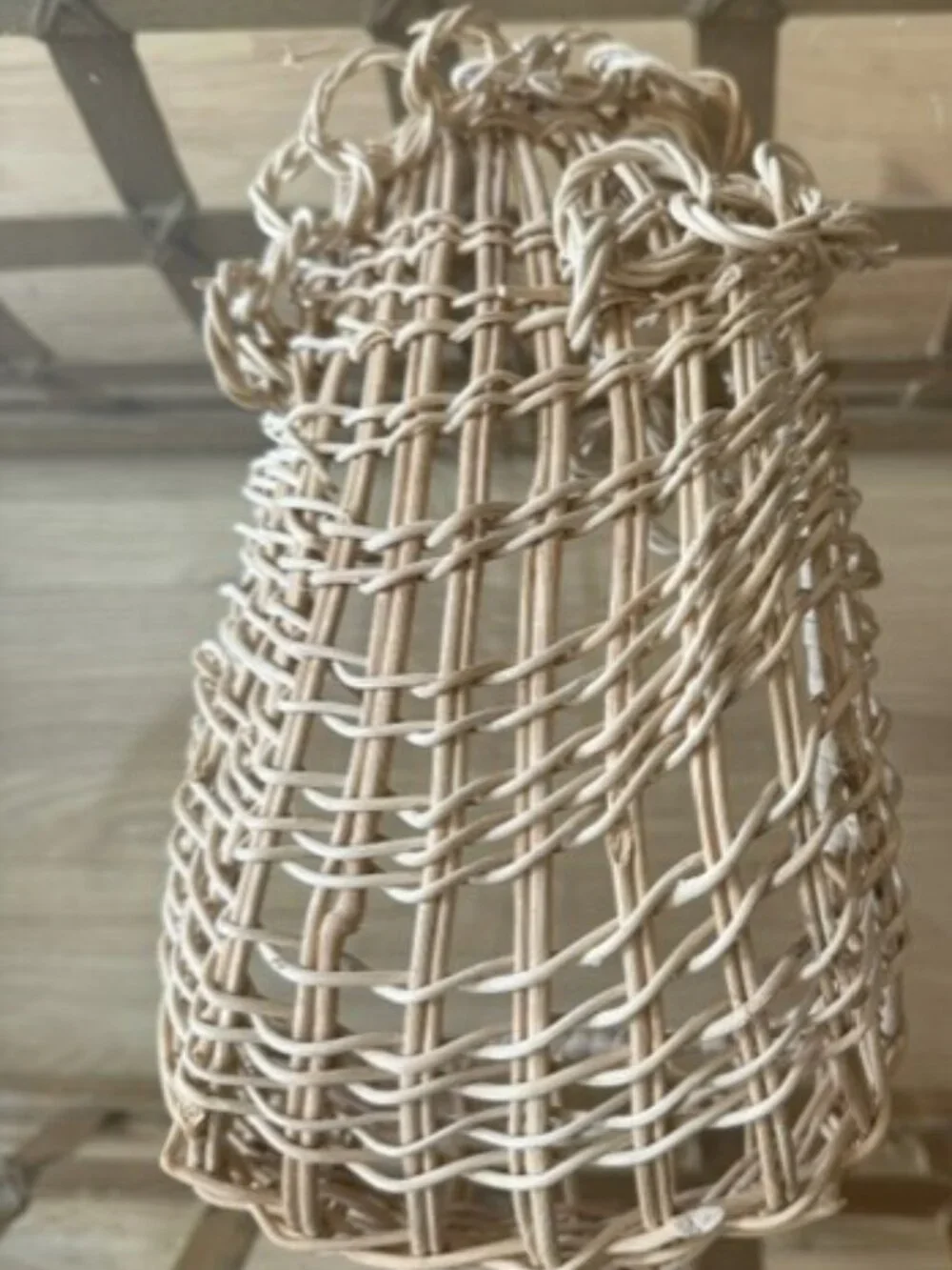 Vintage Wicker Hanging Doll Basket